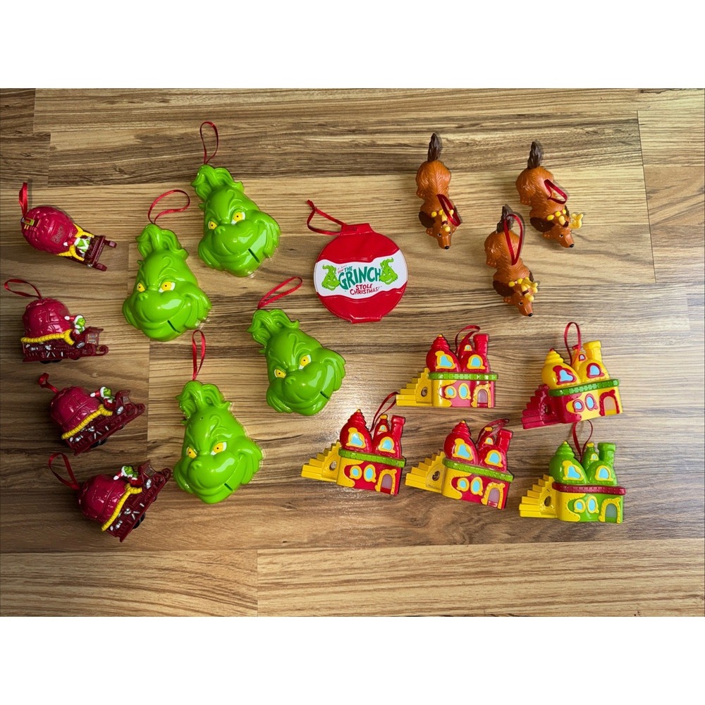 Vintage Lot of 17 Wendy's How The Grinch Stole Christmas Kids Meals Toys  2000